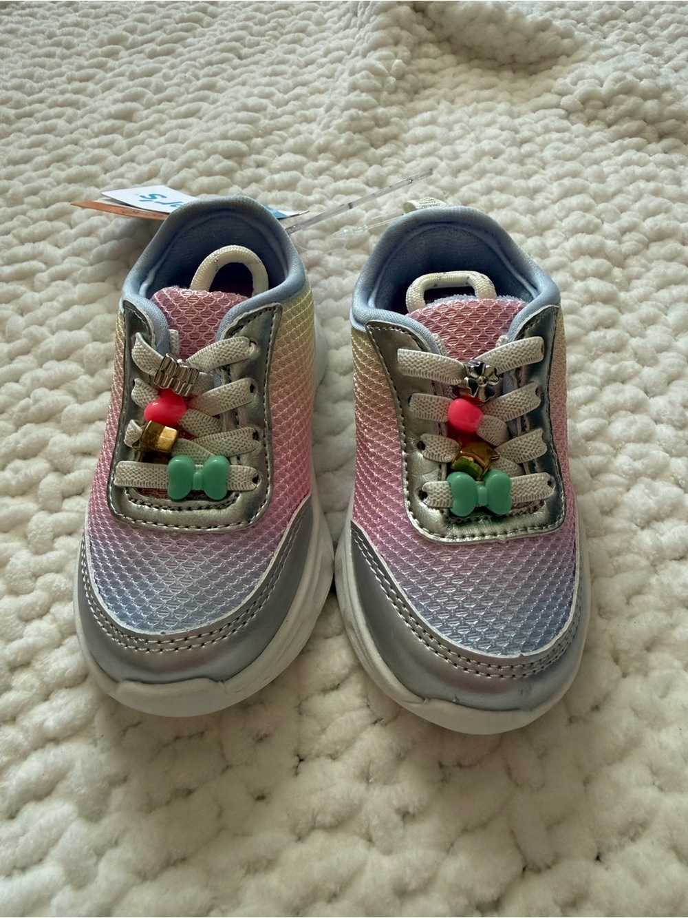 Kids Pastel Gradient Light-Up Sneakers with Charm Accents